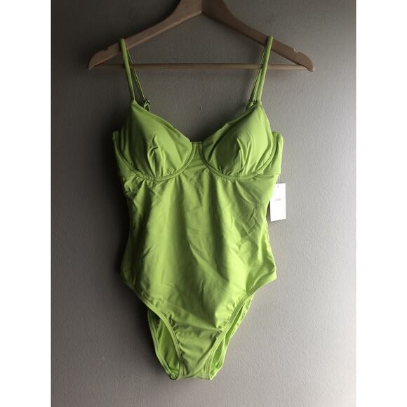 Andie Other - NEW Andie Swim The Bermuda One Piece Swimsuit Neon Yellow Size Large
